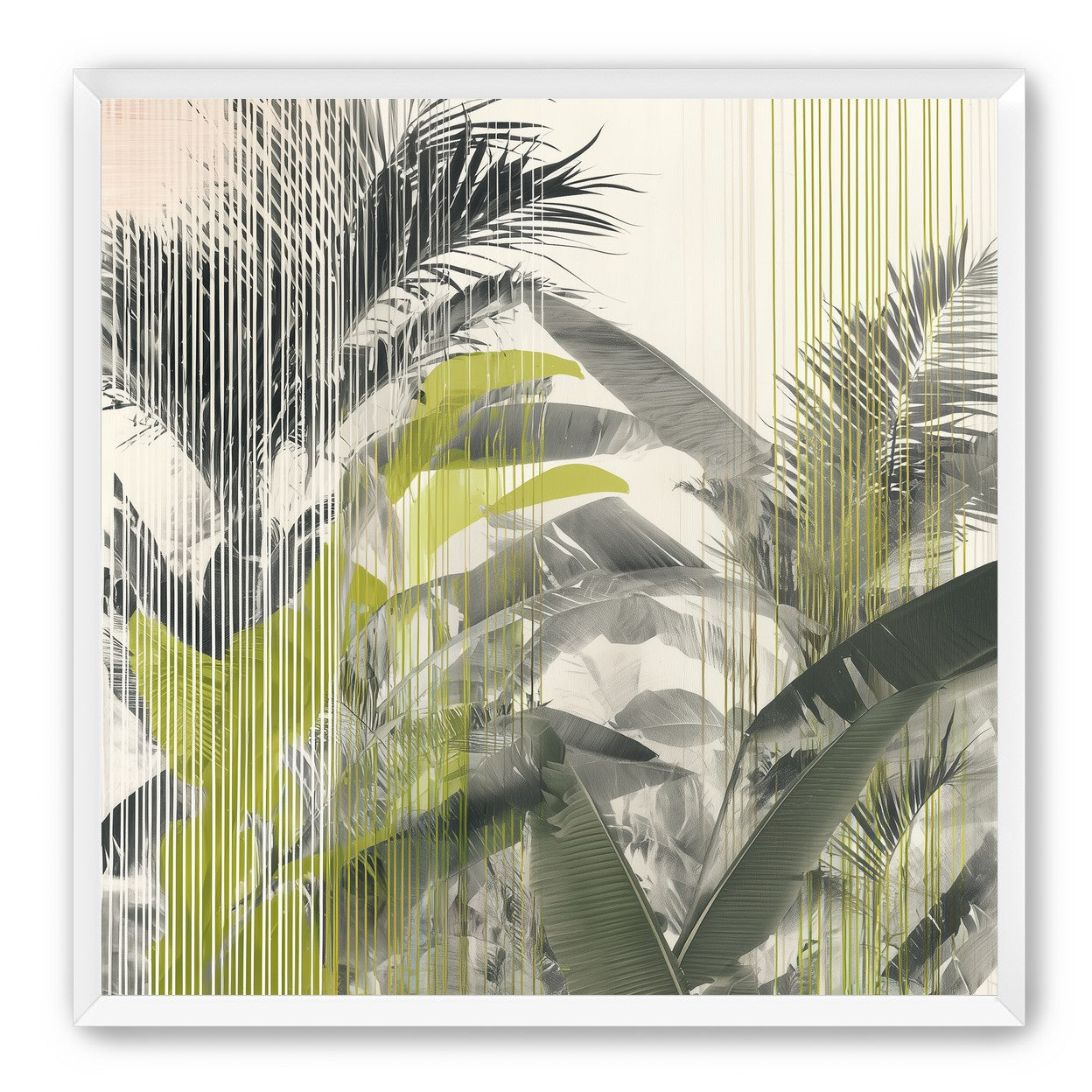 Chartreuse rain through palms