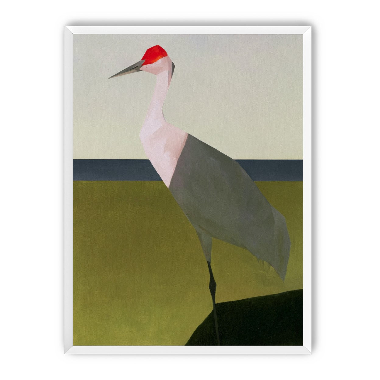 Red crown crane at the shore