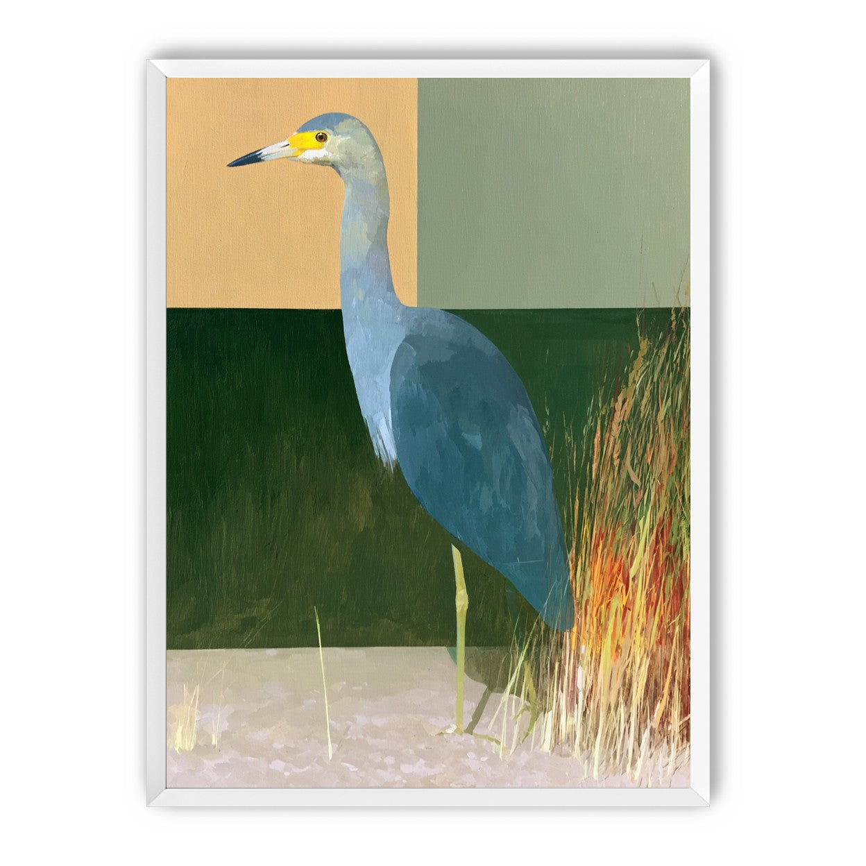 A heron beside the reeds