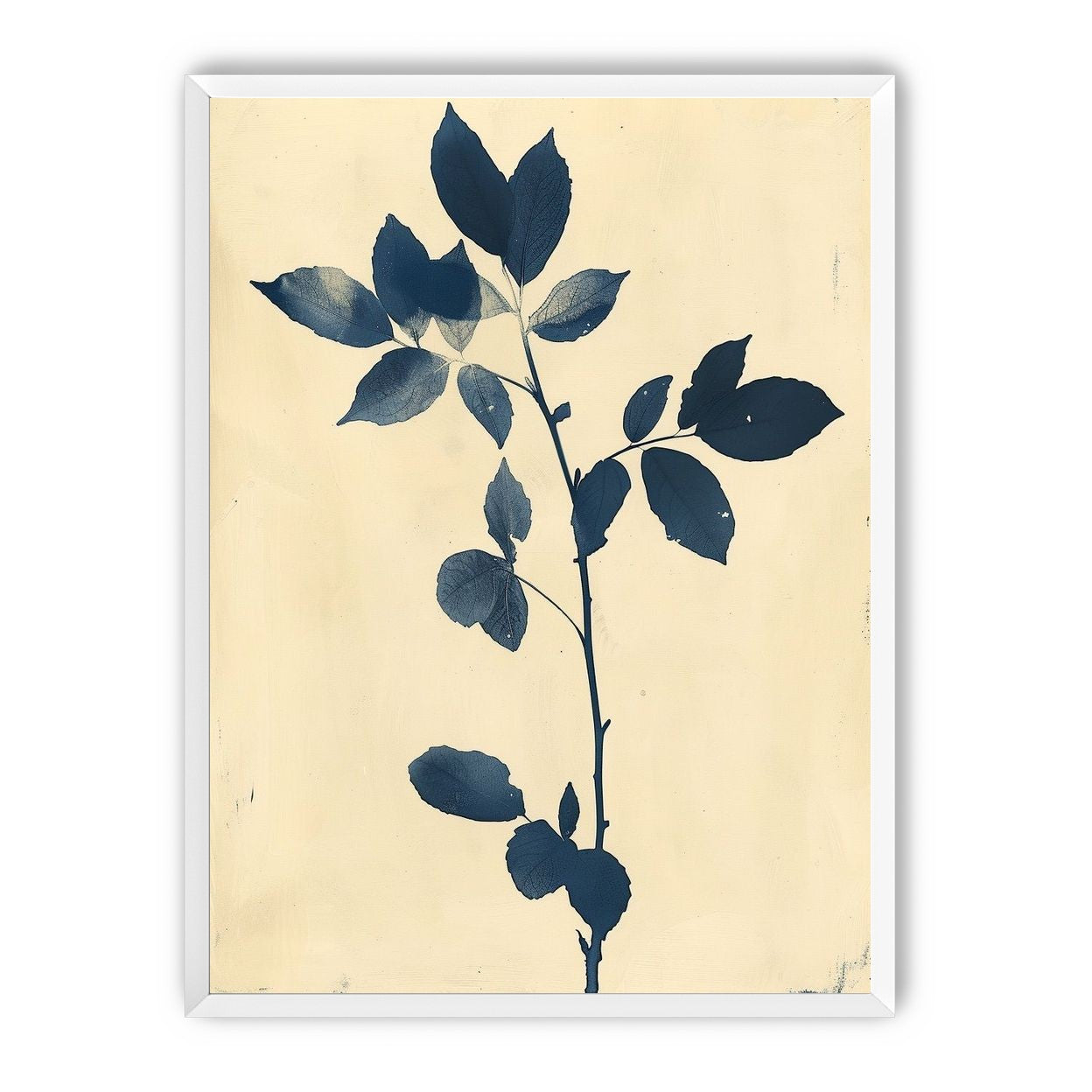 Blue leaves on cream air