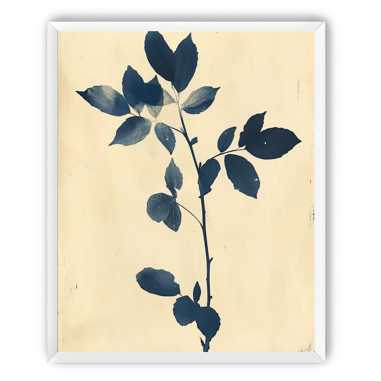 Blue leaves on cream air