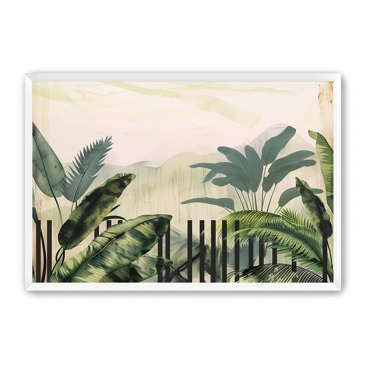Black posts in the palms