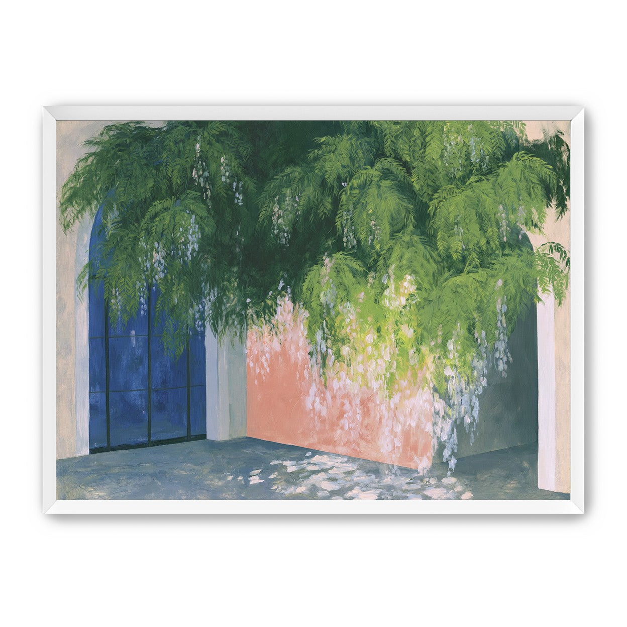 Blossoms over the blue door