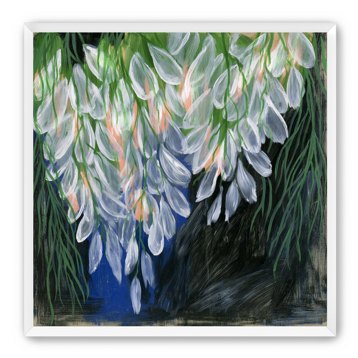 White petals over deep green