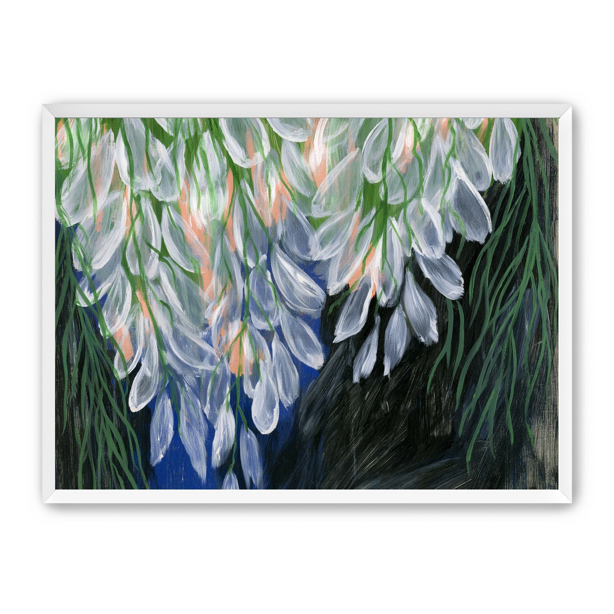 White petals over deep green