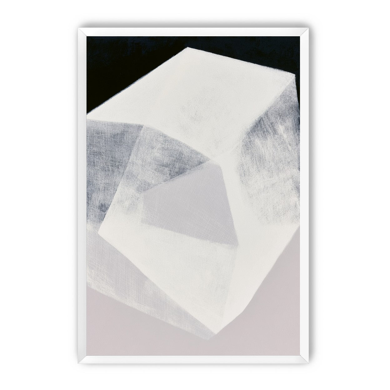 Milkwhite facets in deep black