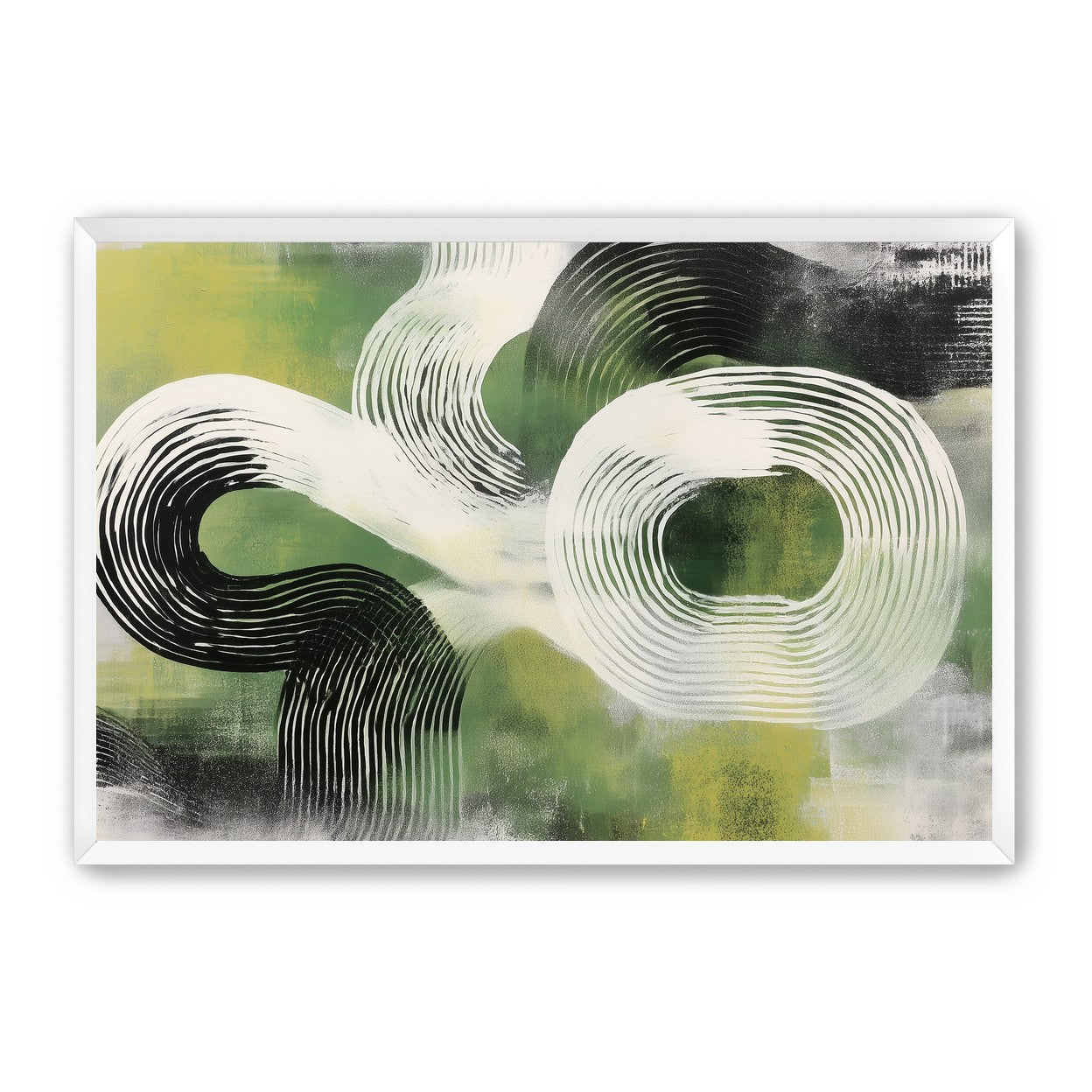 White arcs across green field