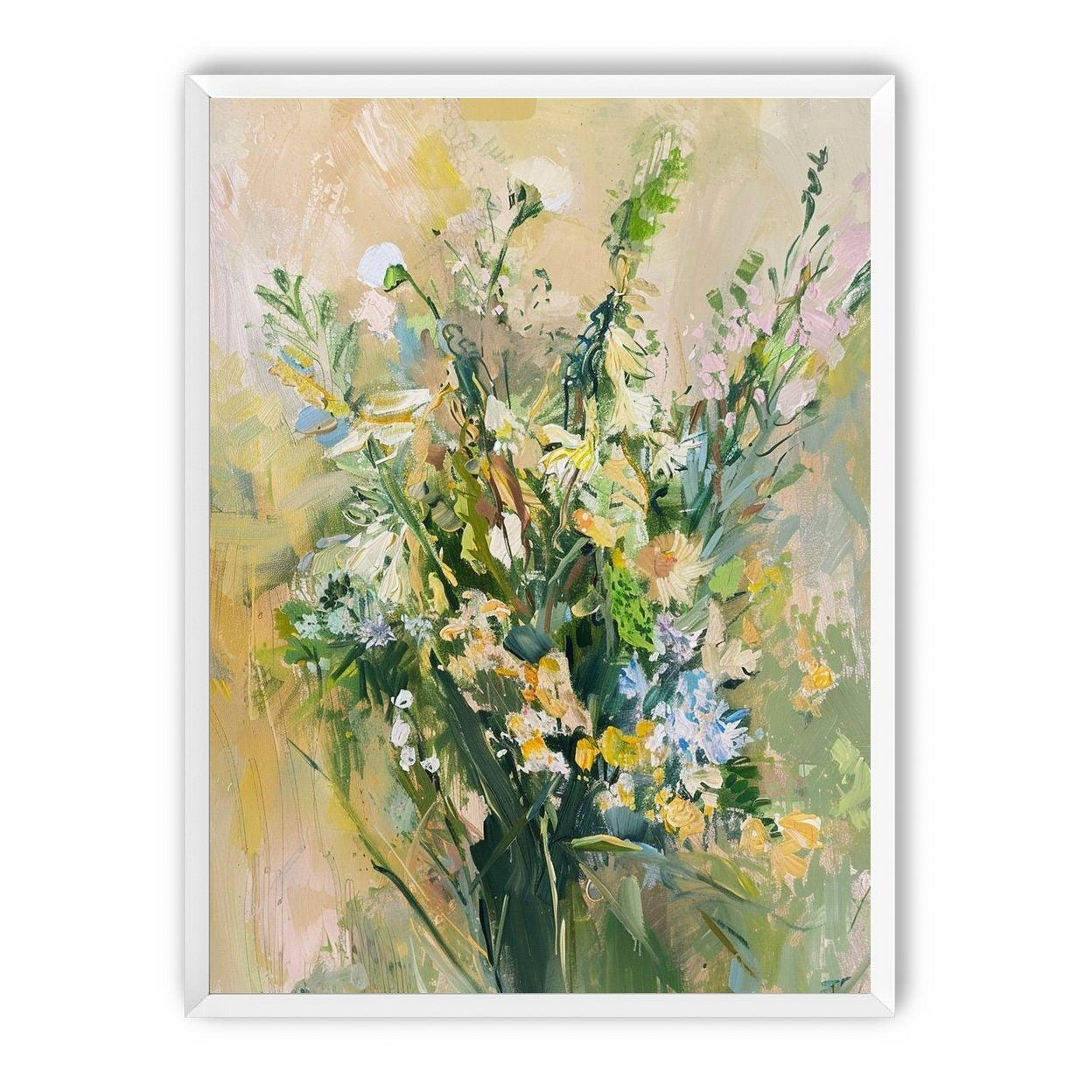 Wildflowers within pale light
