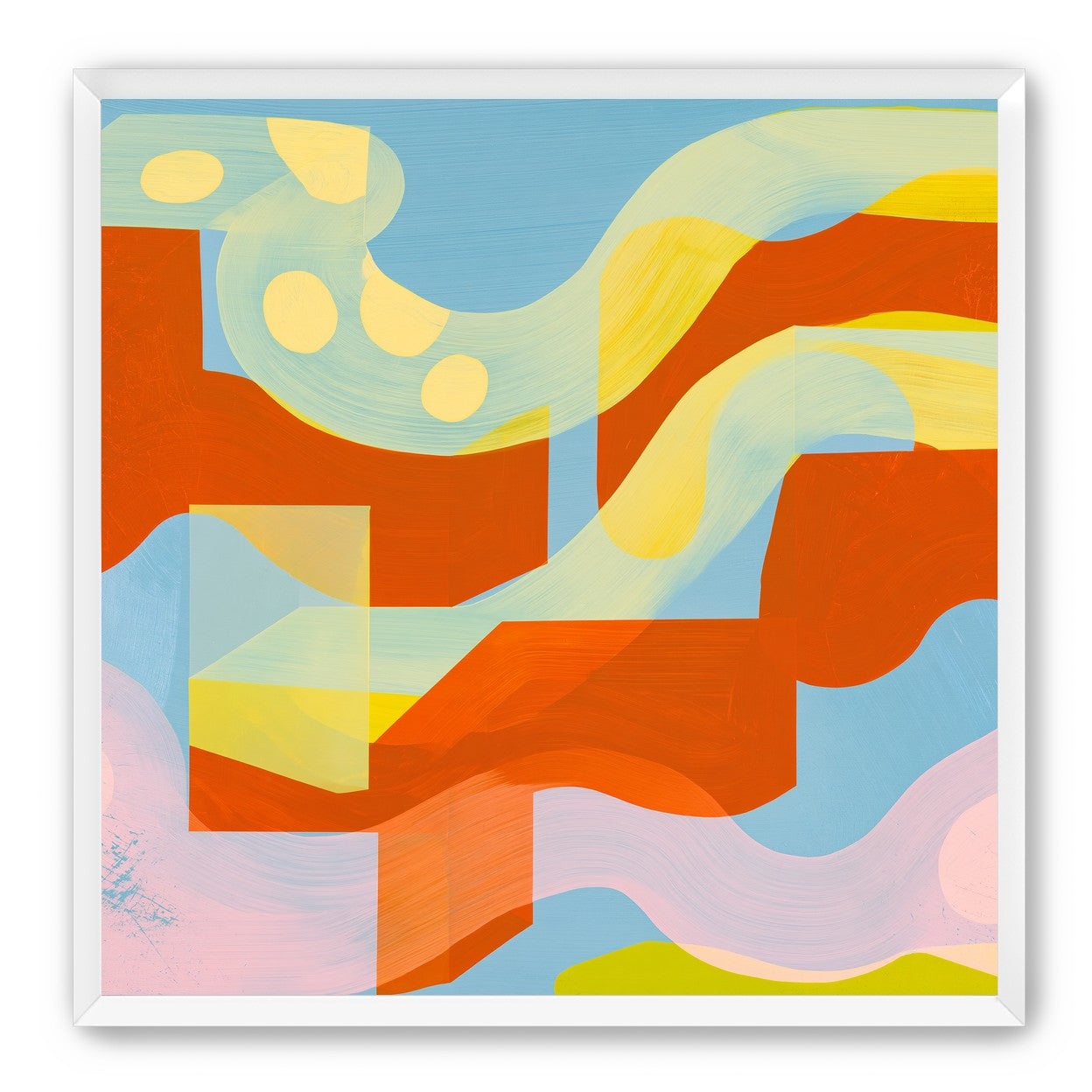 Orange bands within blue field