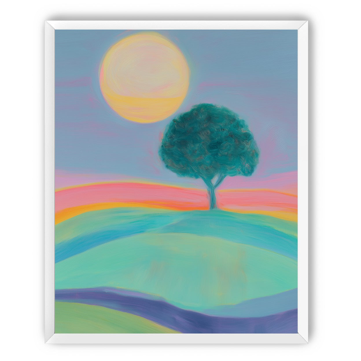 The sun behind the tree