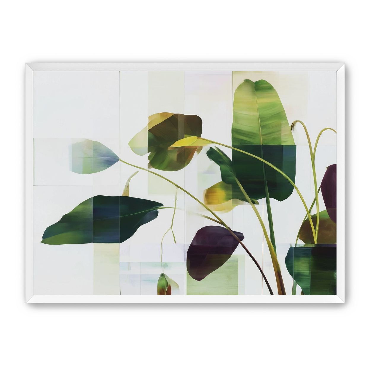 Stems crossing the pale grid
