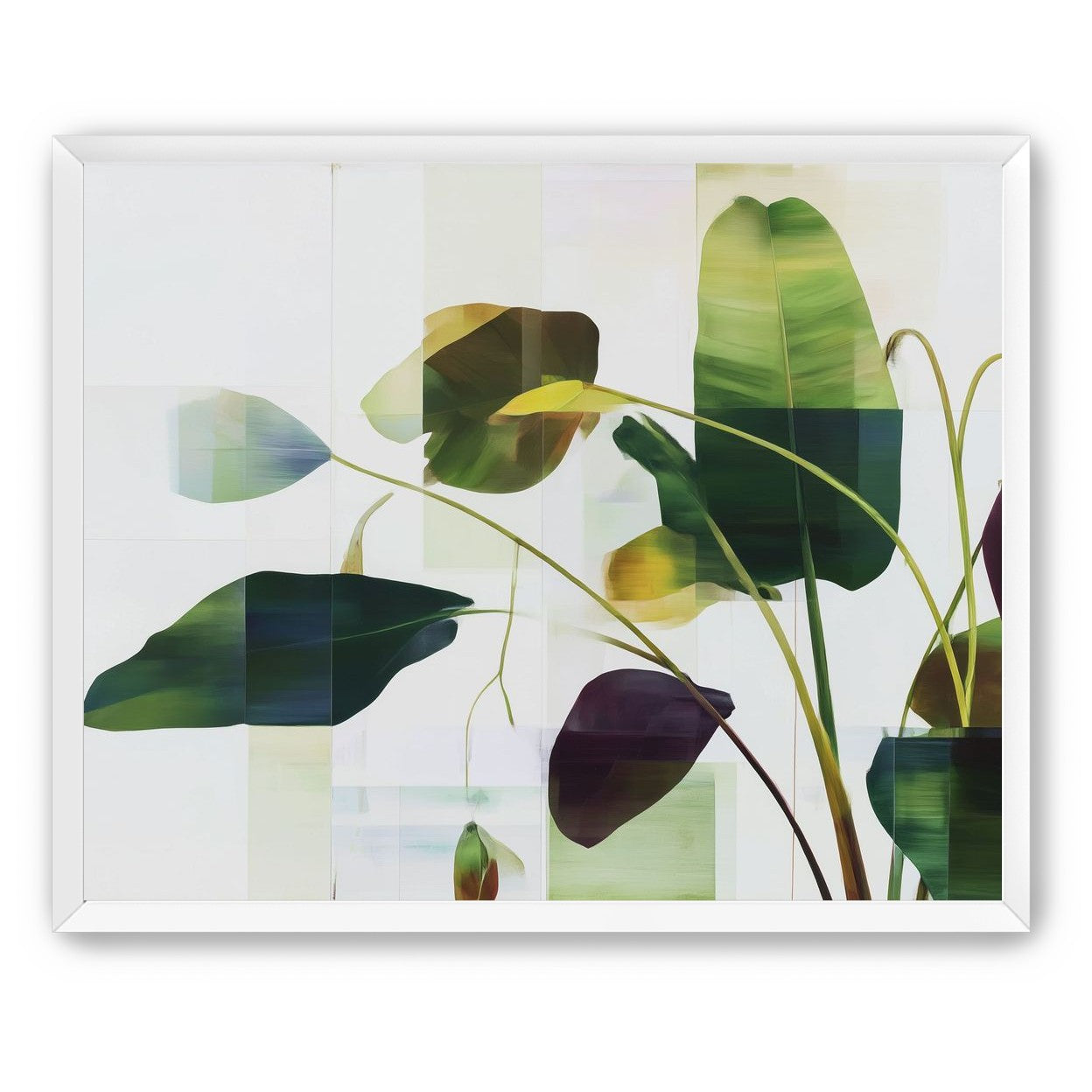 Stems crossing the pale grid
