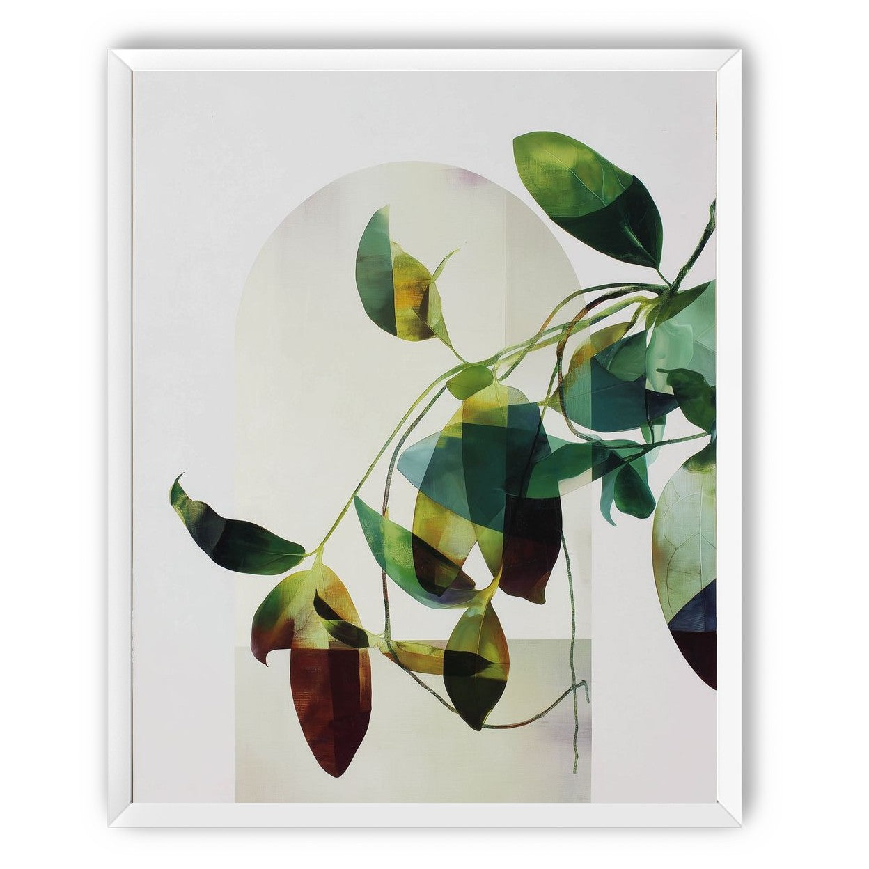 Leaves in a pale halo
