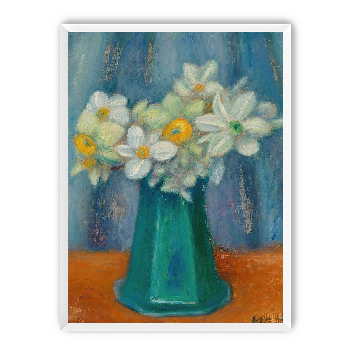 Daisies in green glass