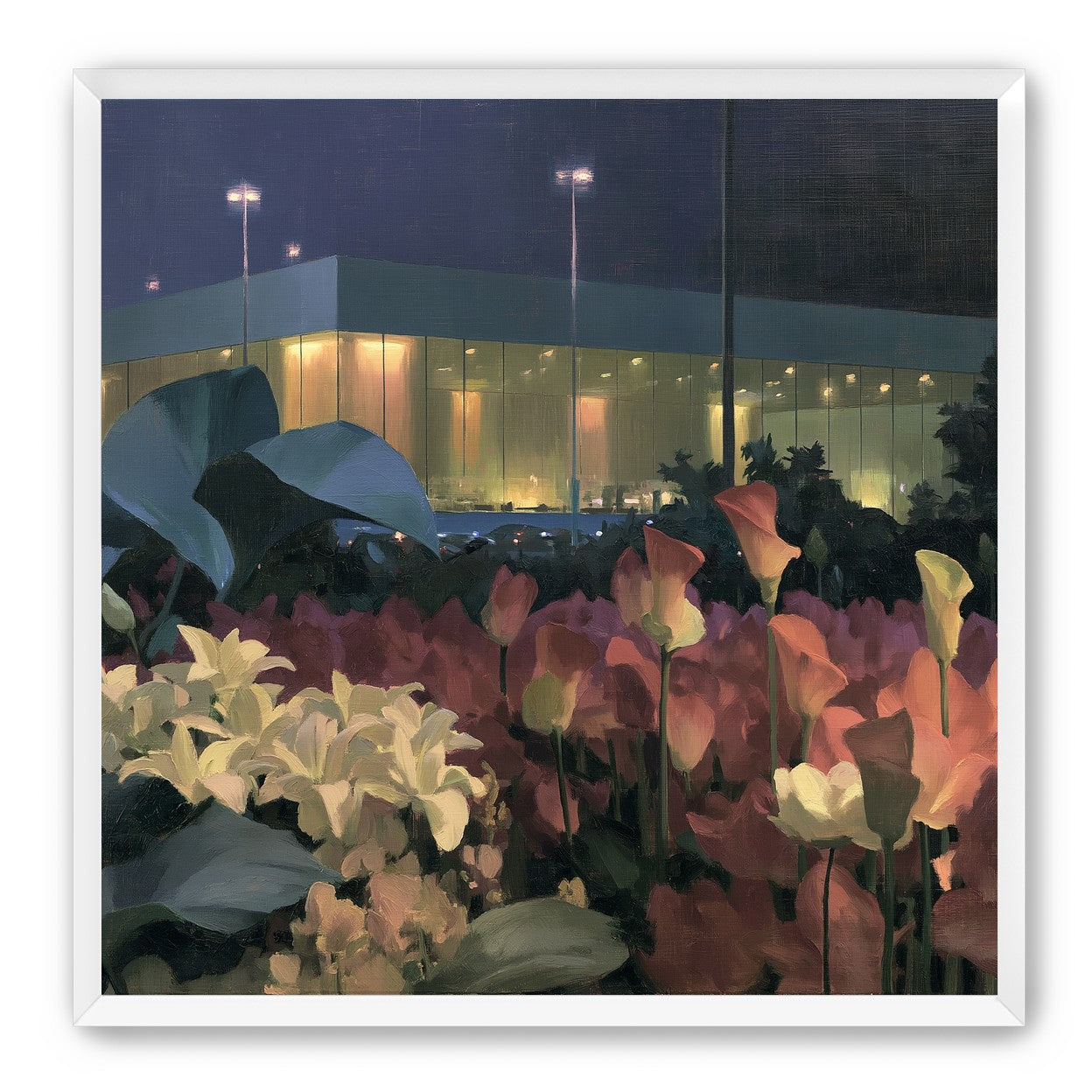 Calla lilies by the glass hall