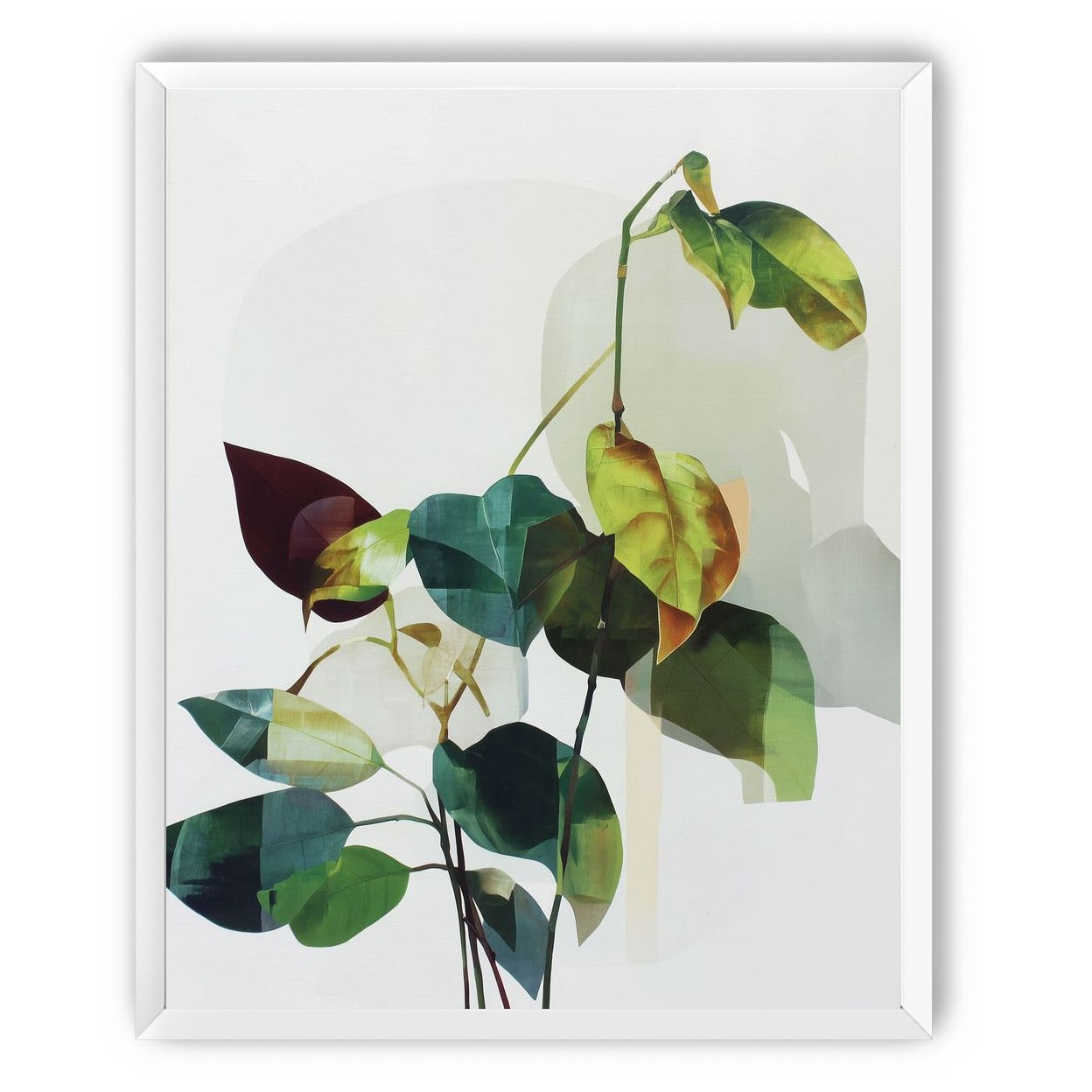 Leaves within pale shadows