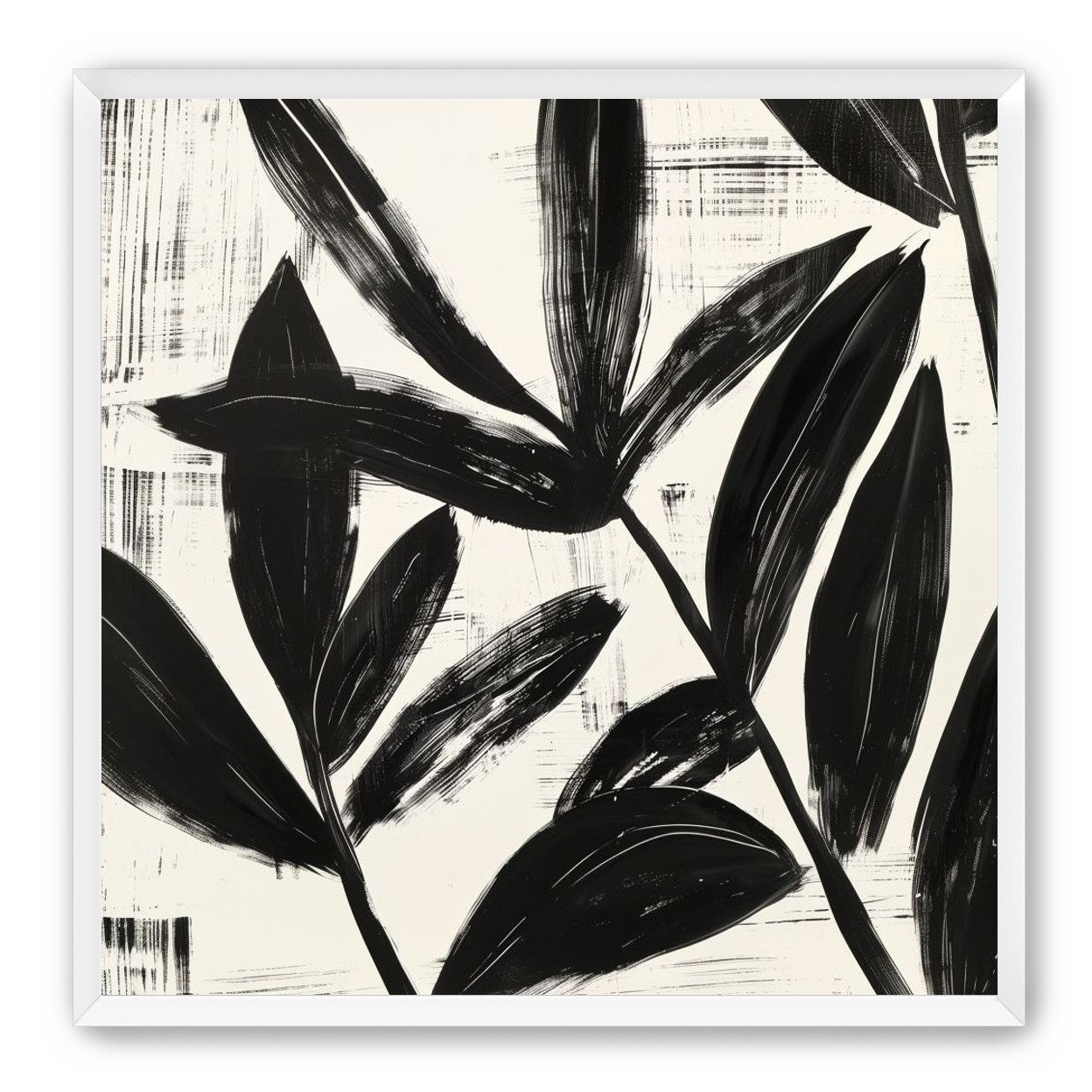 Black leaves on white grain