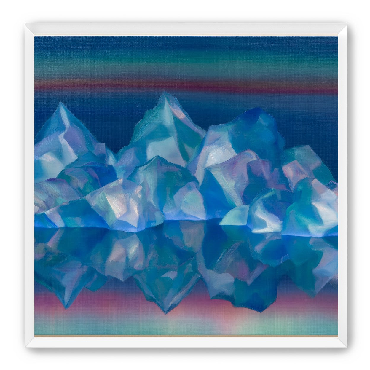 Icebergs in banded twilight