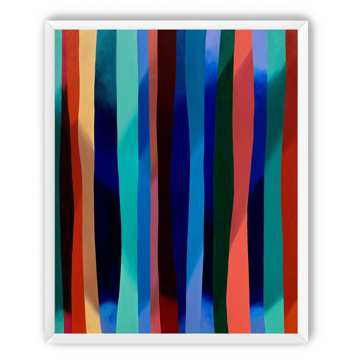 Blue shadow under bright stripes