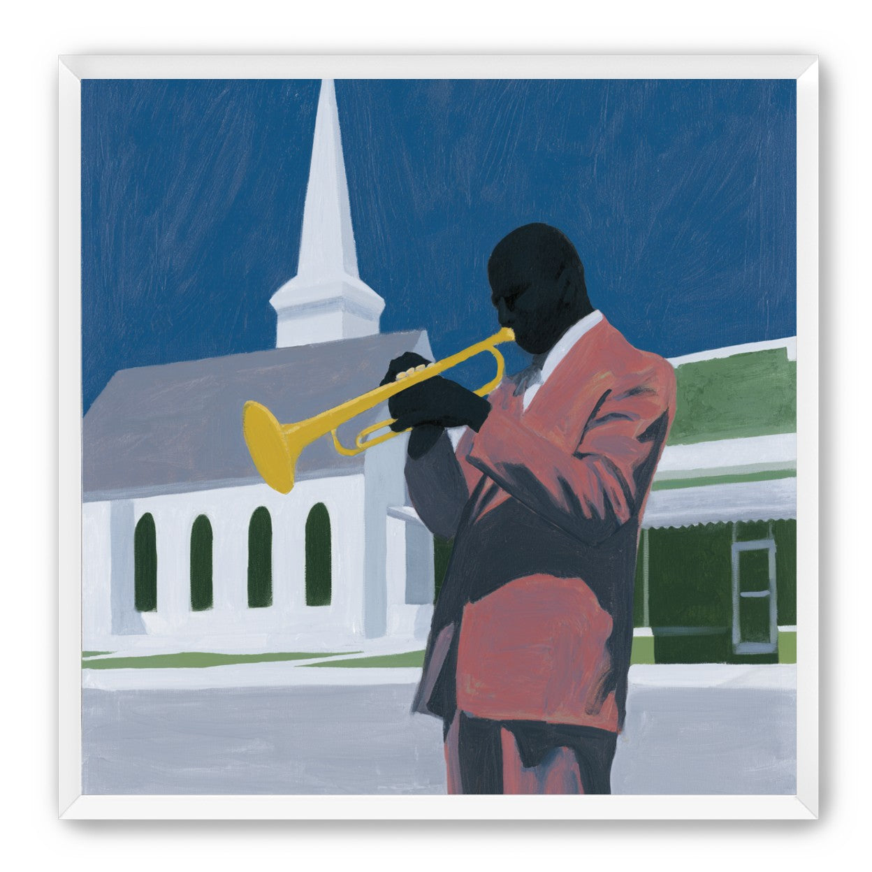 Yellow horn in blue air