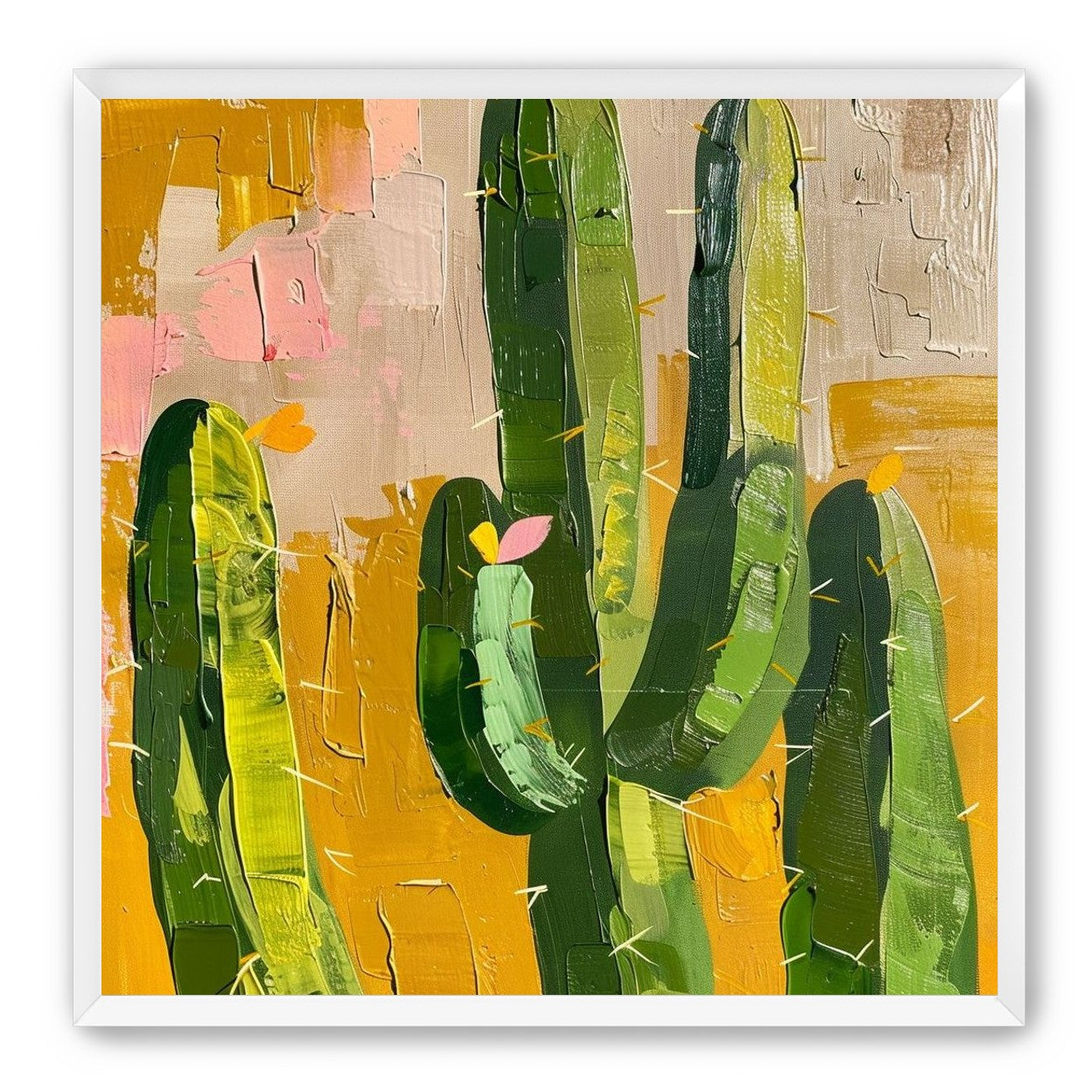 Cactus forms within ochre field
