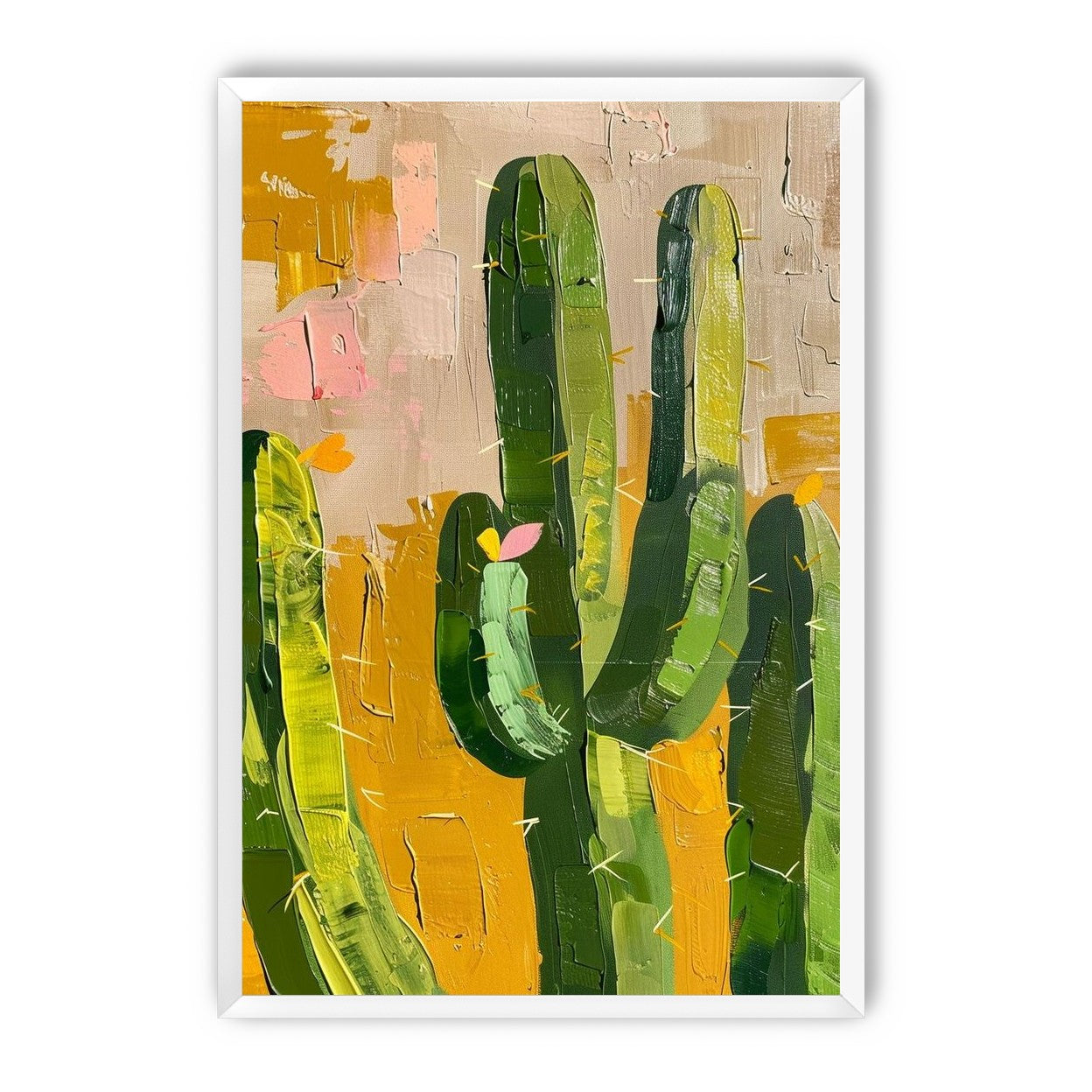 Cactus forms within ochre field