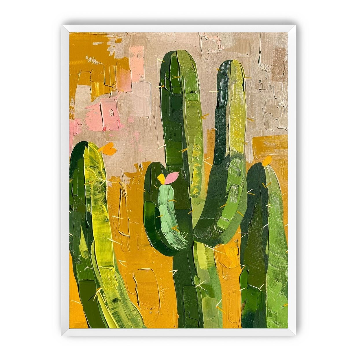 Cactus forms within ochre field