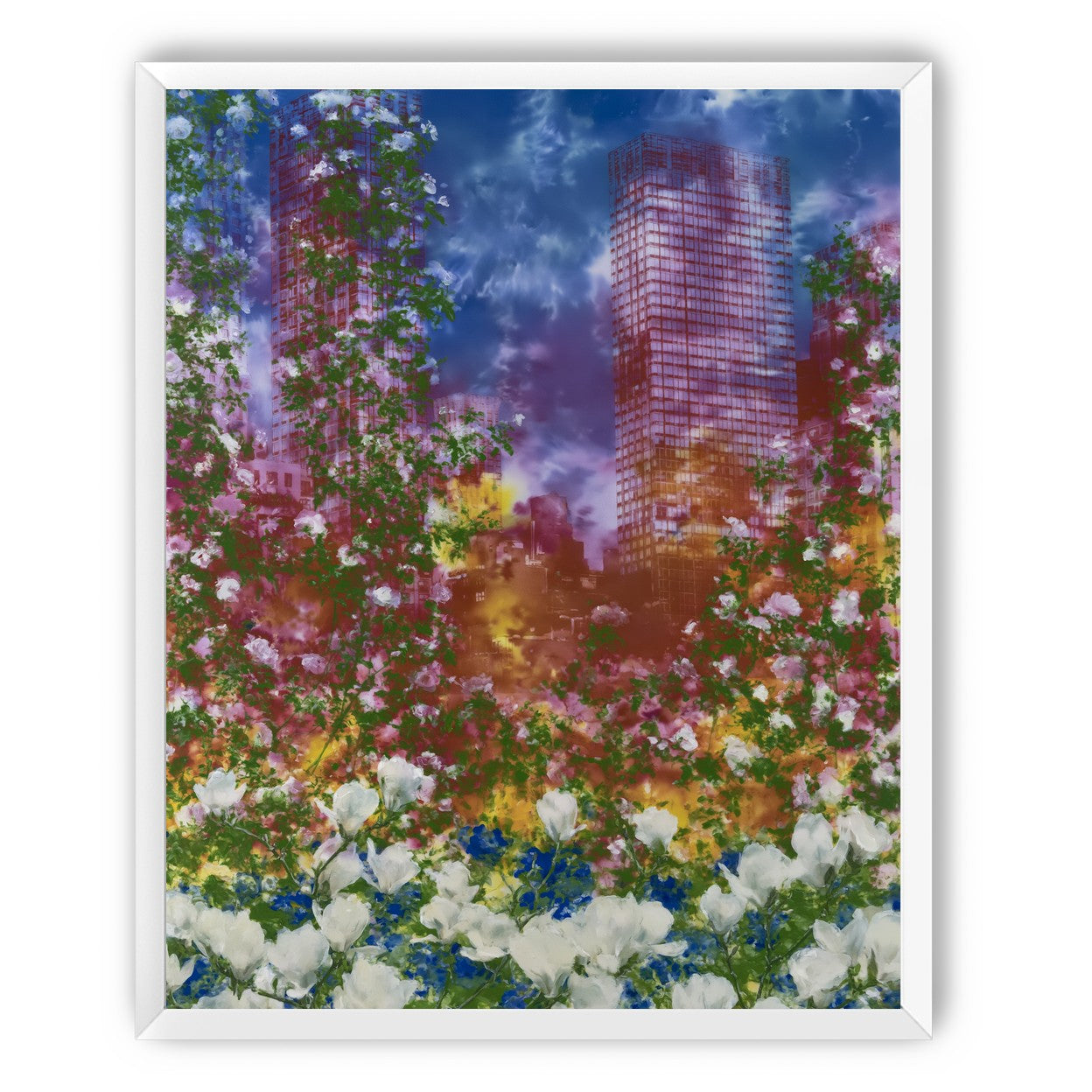 Flowers before storm towers