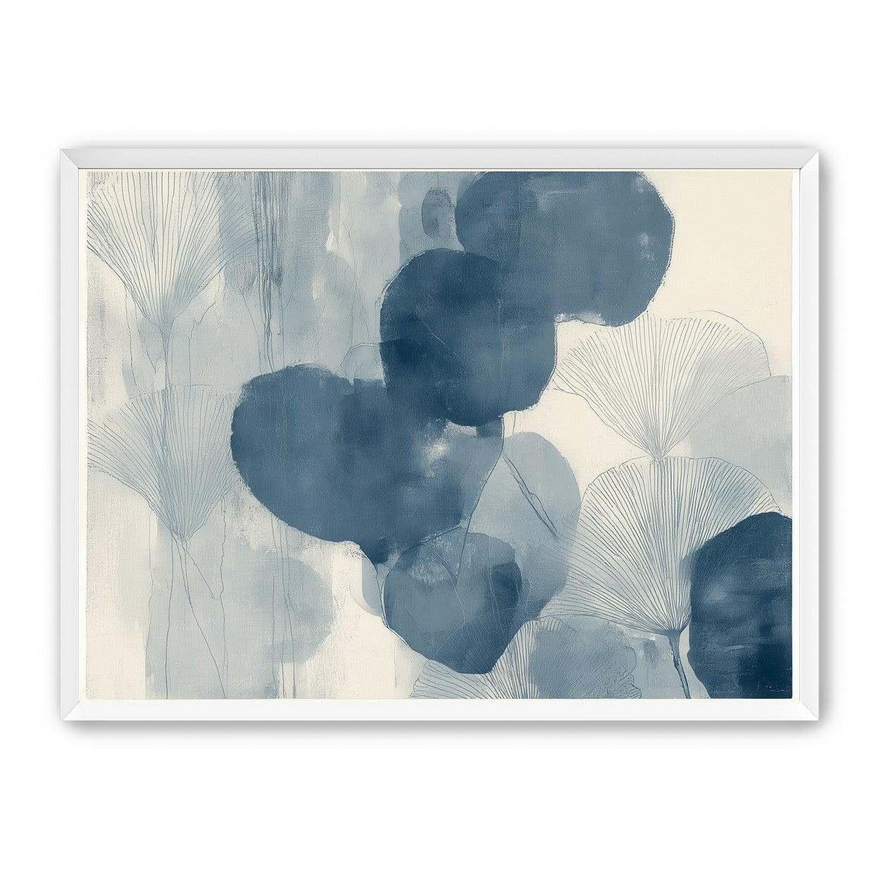 Dark leaves among pale fans