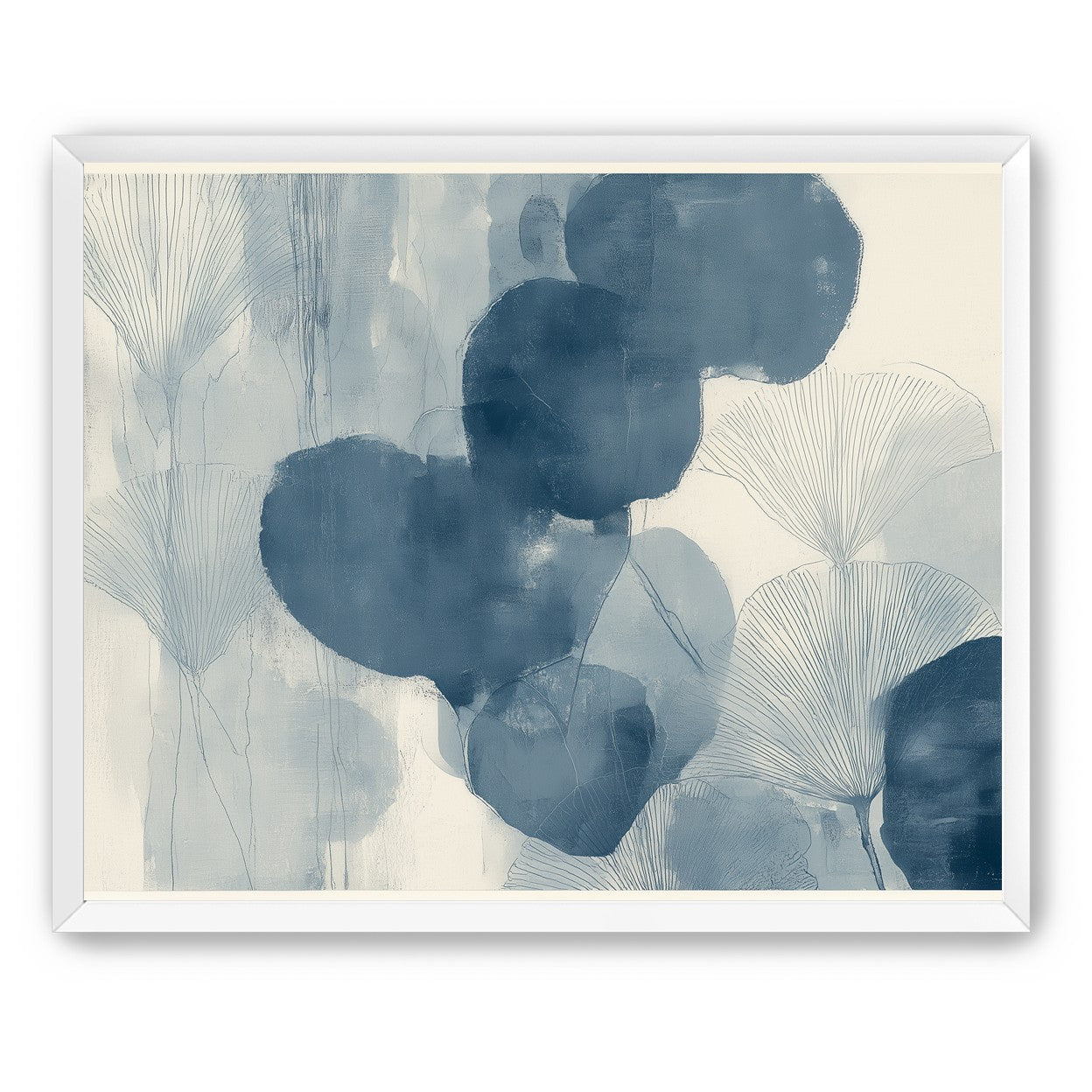 Dark leaves among pale fans