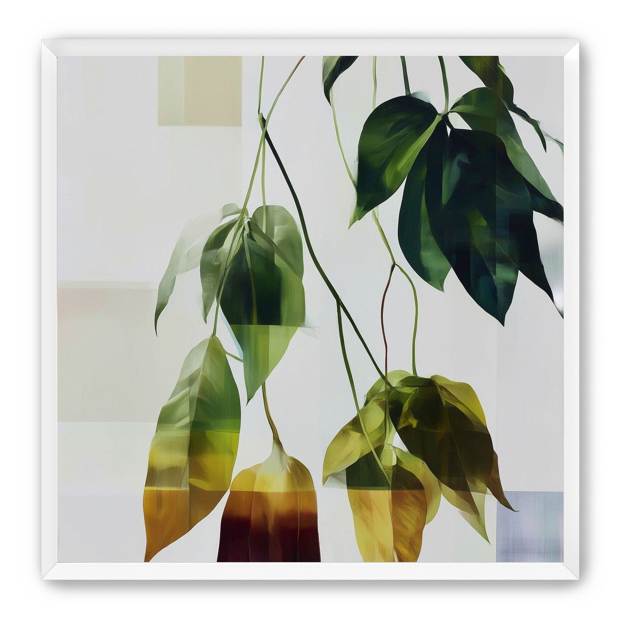 Green fading into amber leaves