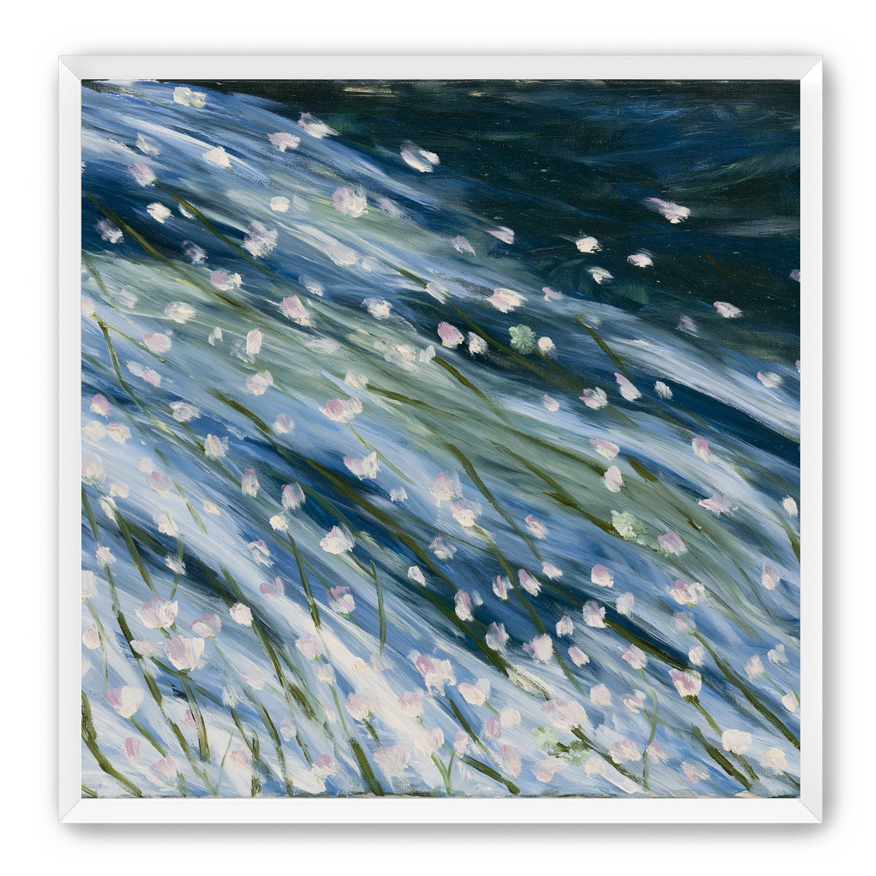 Flowers in a blue rush