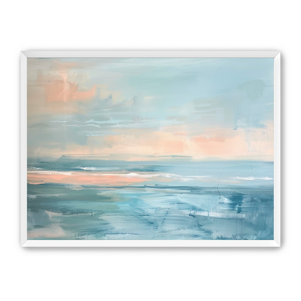 Peach light on blue sea