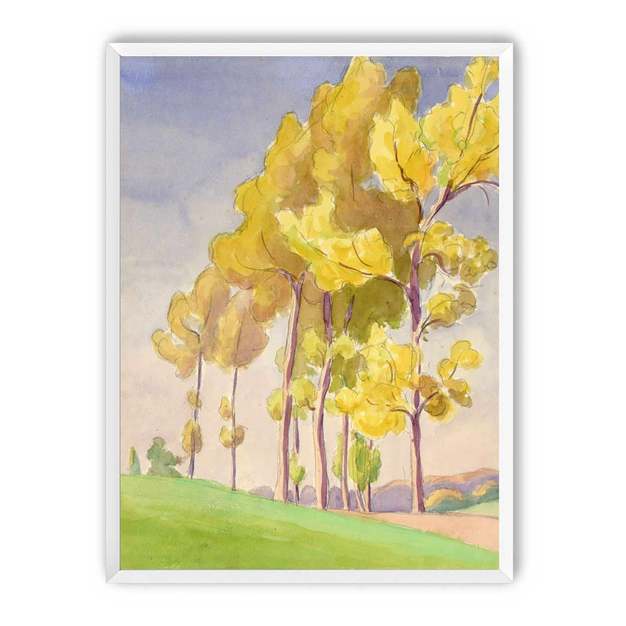 Yellow crowns on the hill