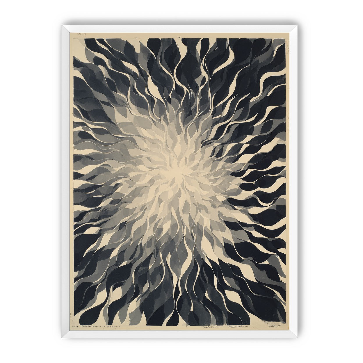 Pale center in black sweep