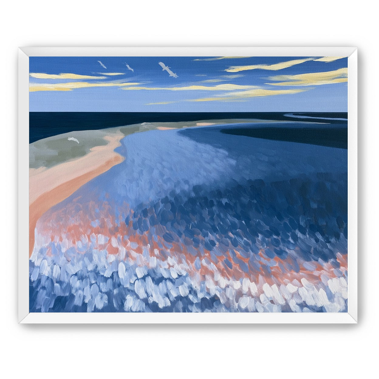 Pale sand in blue water