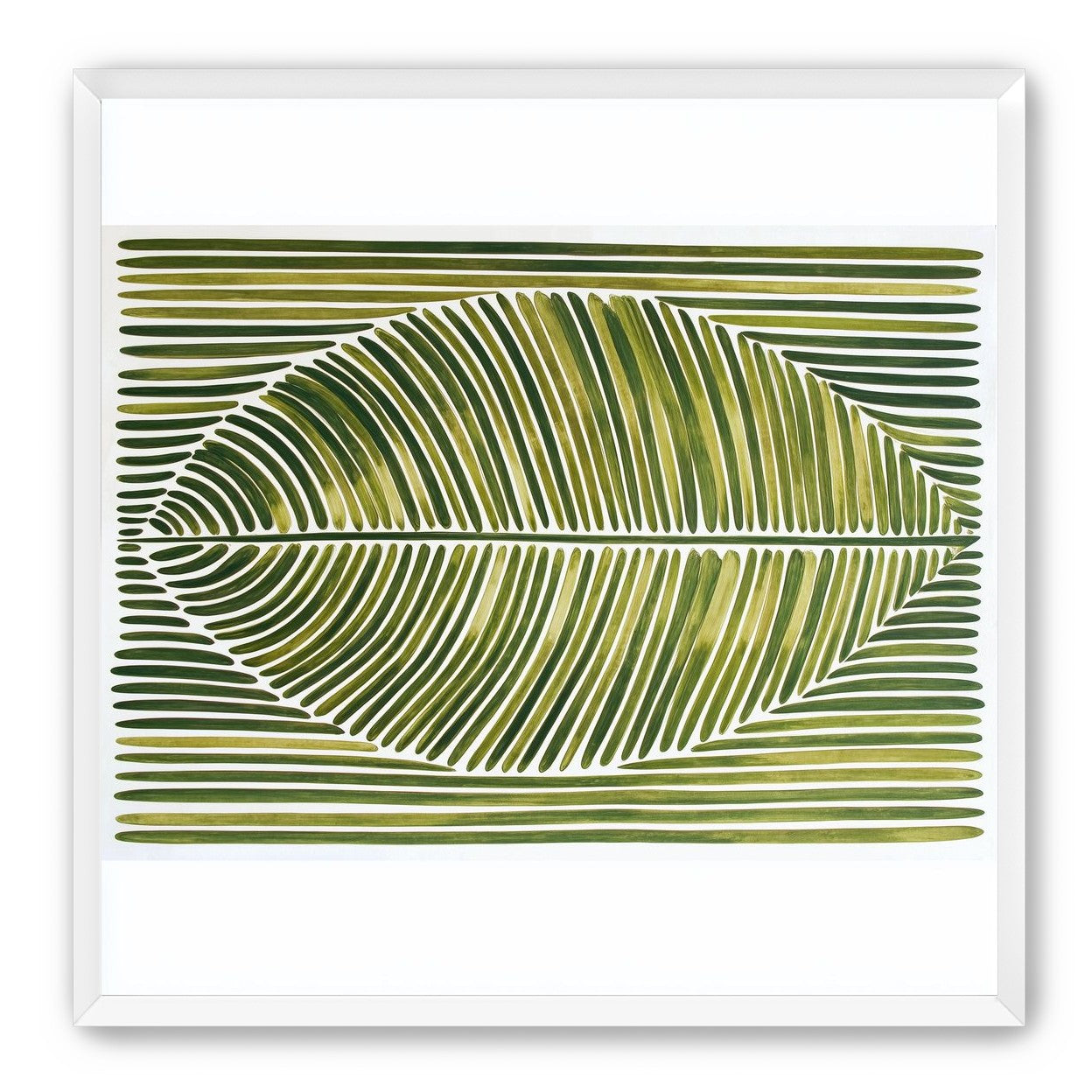 Palm frond in green bands