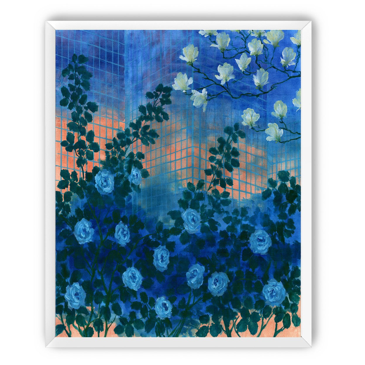 Roses climbing the grid