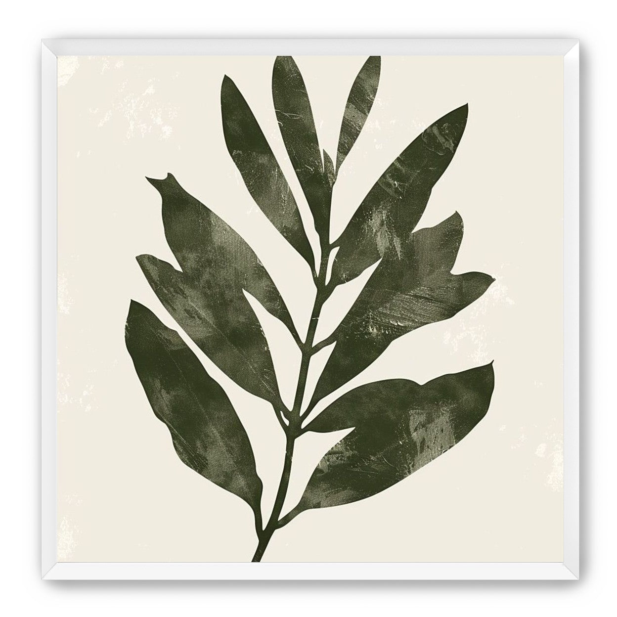 Still branch on pale paper