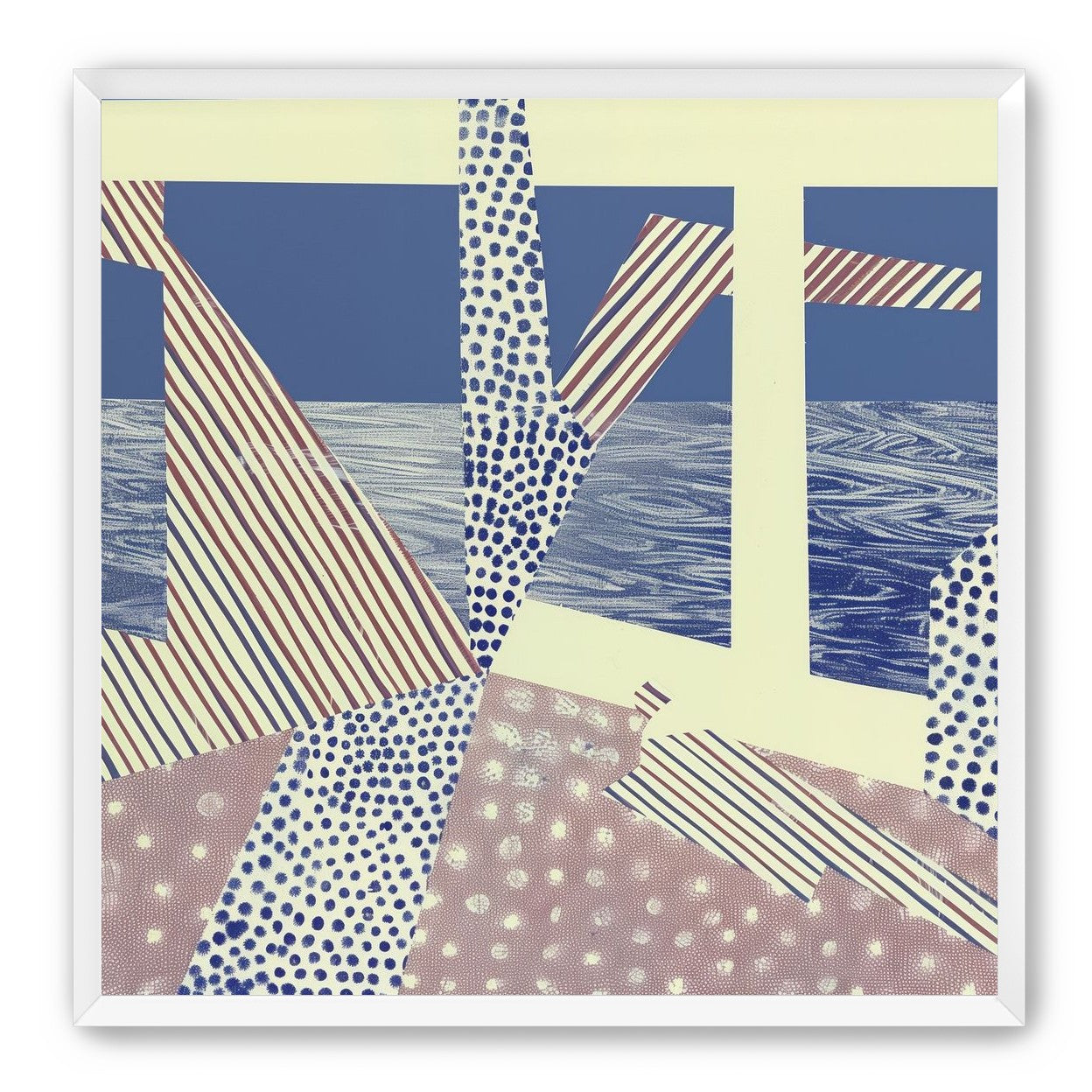 Stripes cut through dots