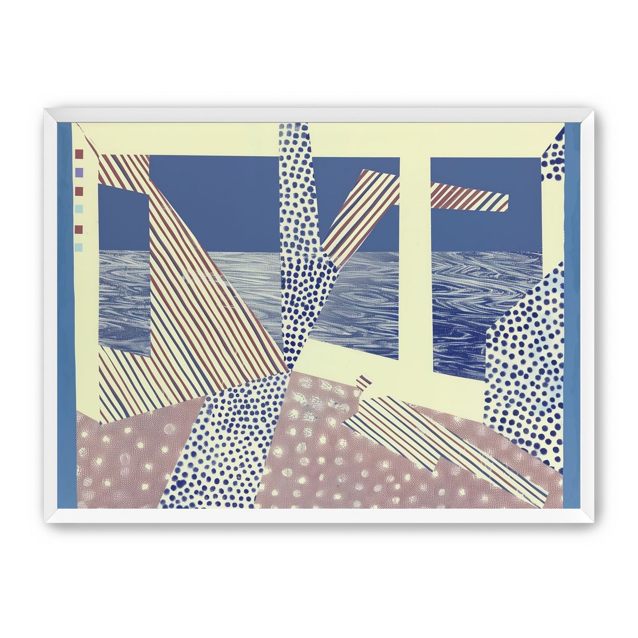 Stripes cut through dots