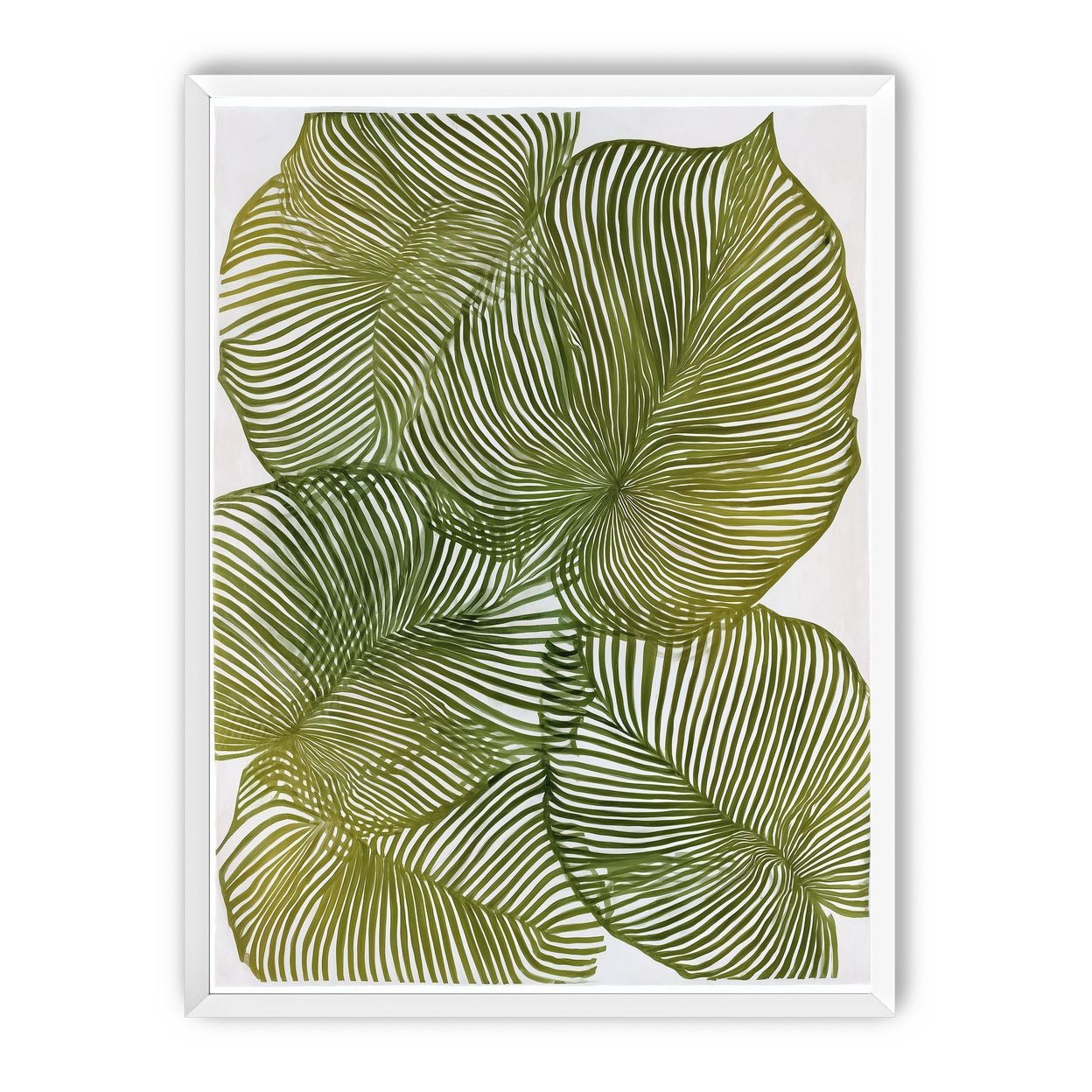 Palm leaves pressed together