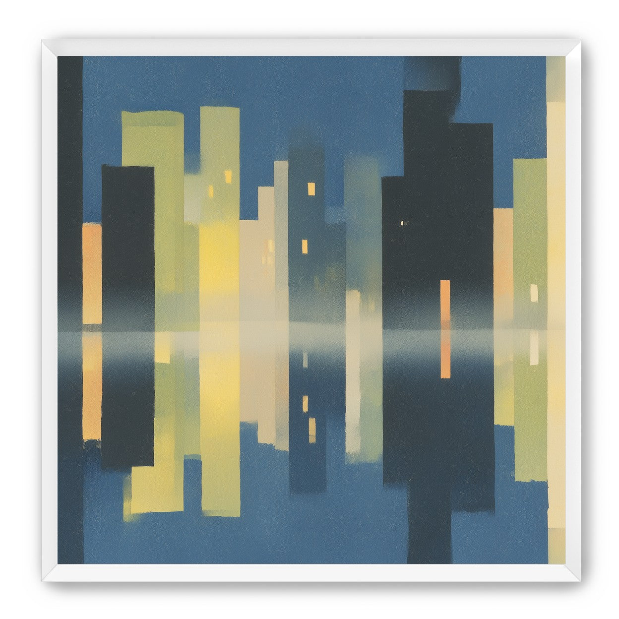 Night towers in still water