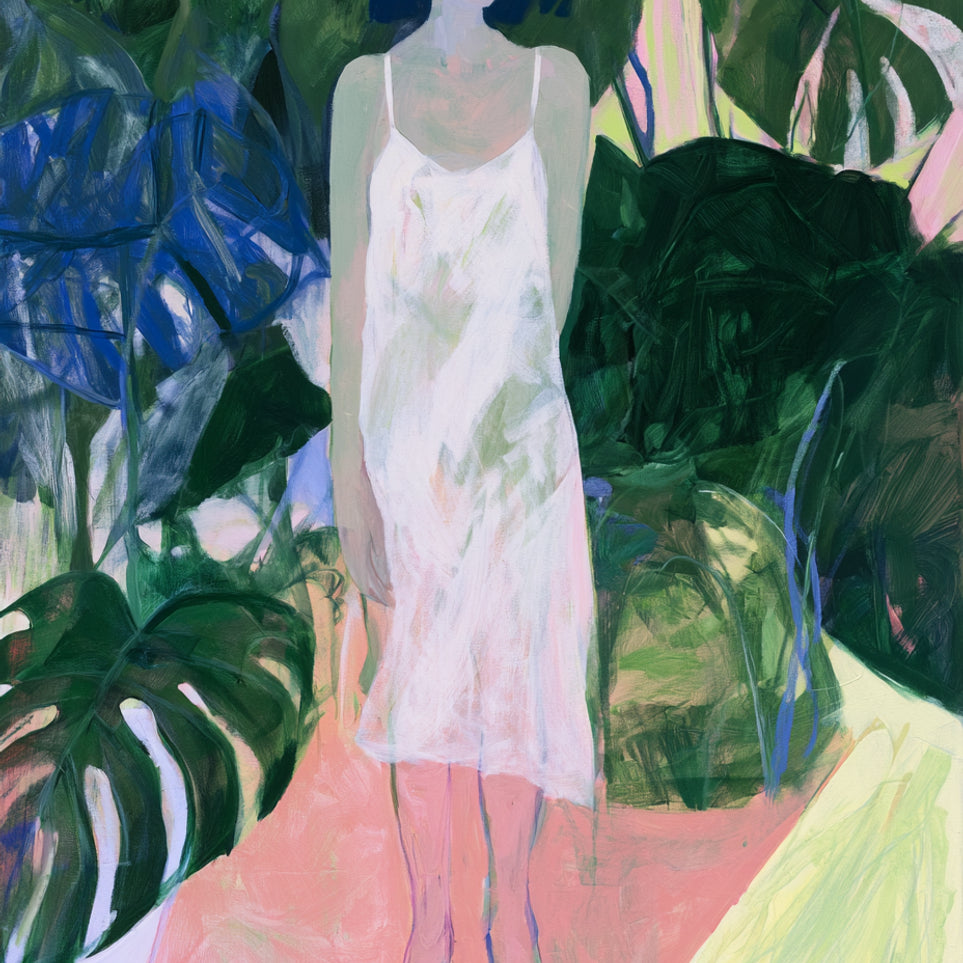 White slip in green shade