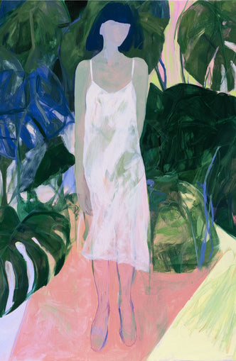 White slip in green shade