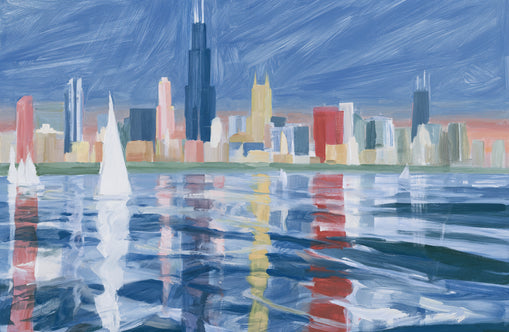 Sailboats before the skyline