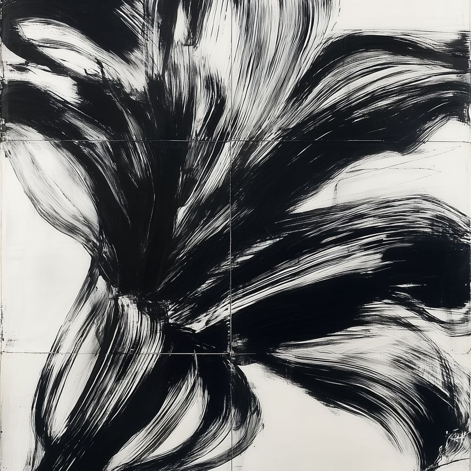 Black surge on white grid