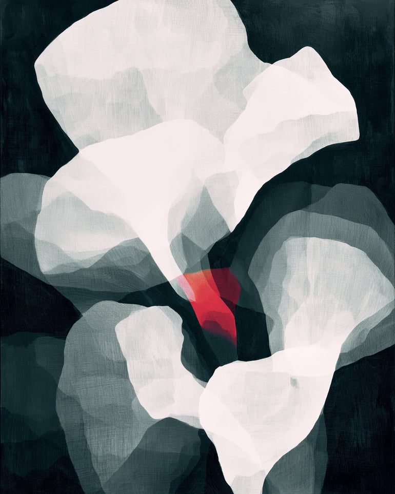 Red wedge among pale layers