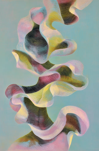 Folded ribbons in suspension