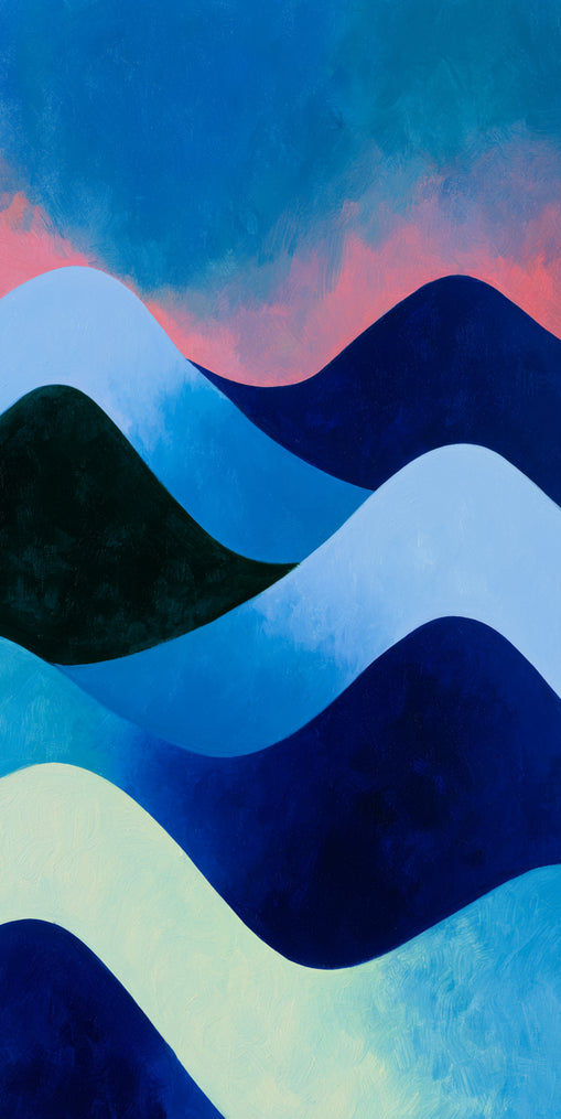 Layered blue hills at dusk
